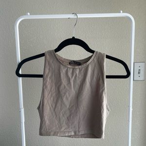 ZARA light beige cropped tank